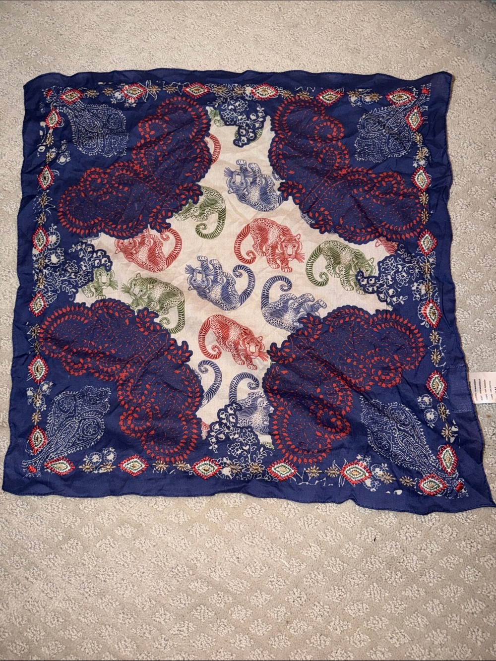 Chan Lu for free people embroidered head scarf Paisley & Elephant